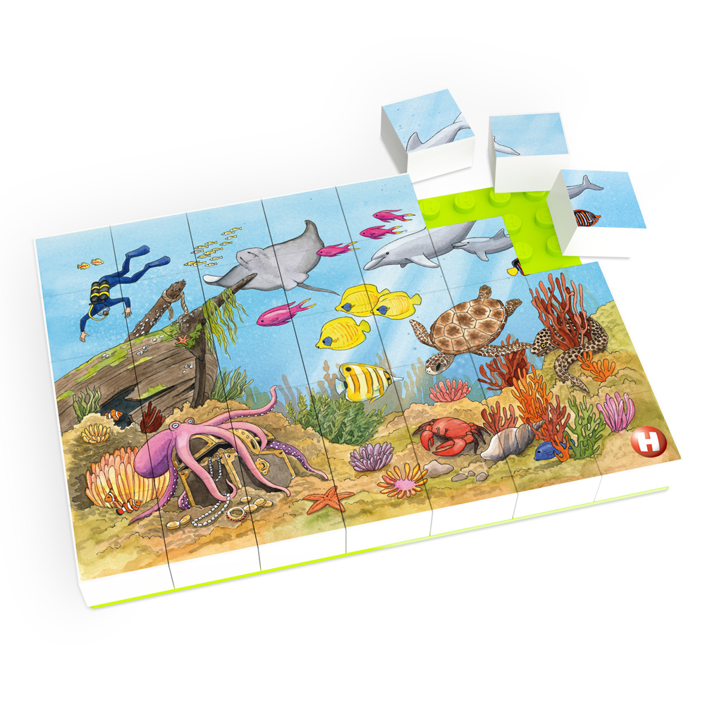 hubelino-puzzle-bunte-unterwasserwelt-35-teile-steckpuzzle image 2