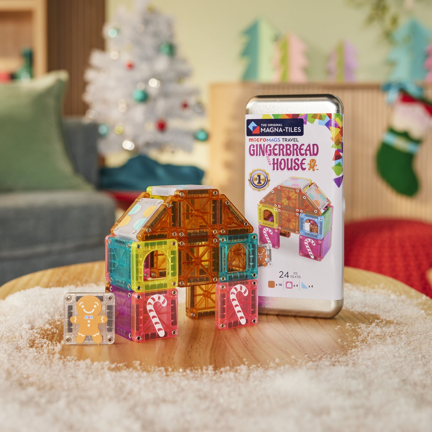 magna-tiles-micromags-gingerbread-house-24-teiliges-reise-set image 2