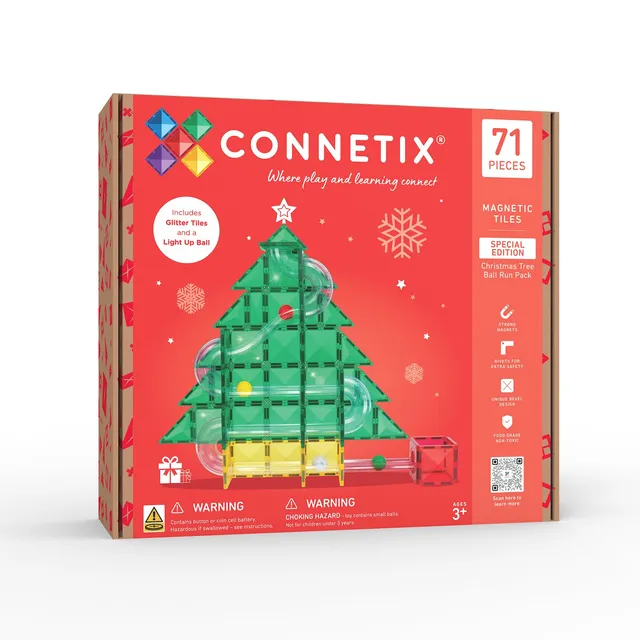 connetix-magnetfliesen-special-edition-christbaumkugelbahn-71-teilig image 1