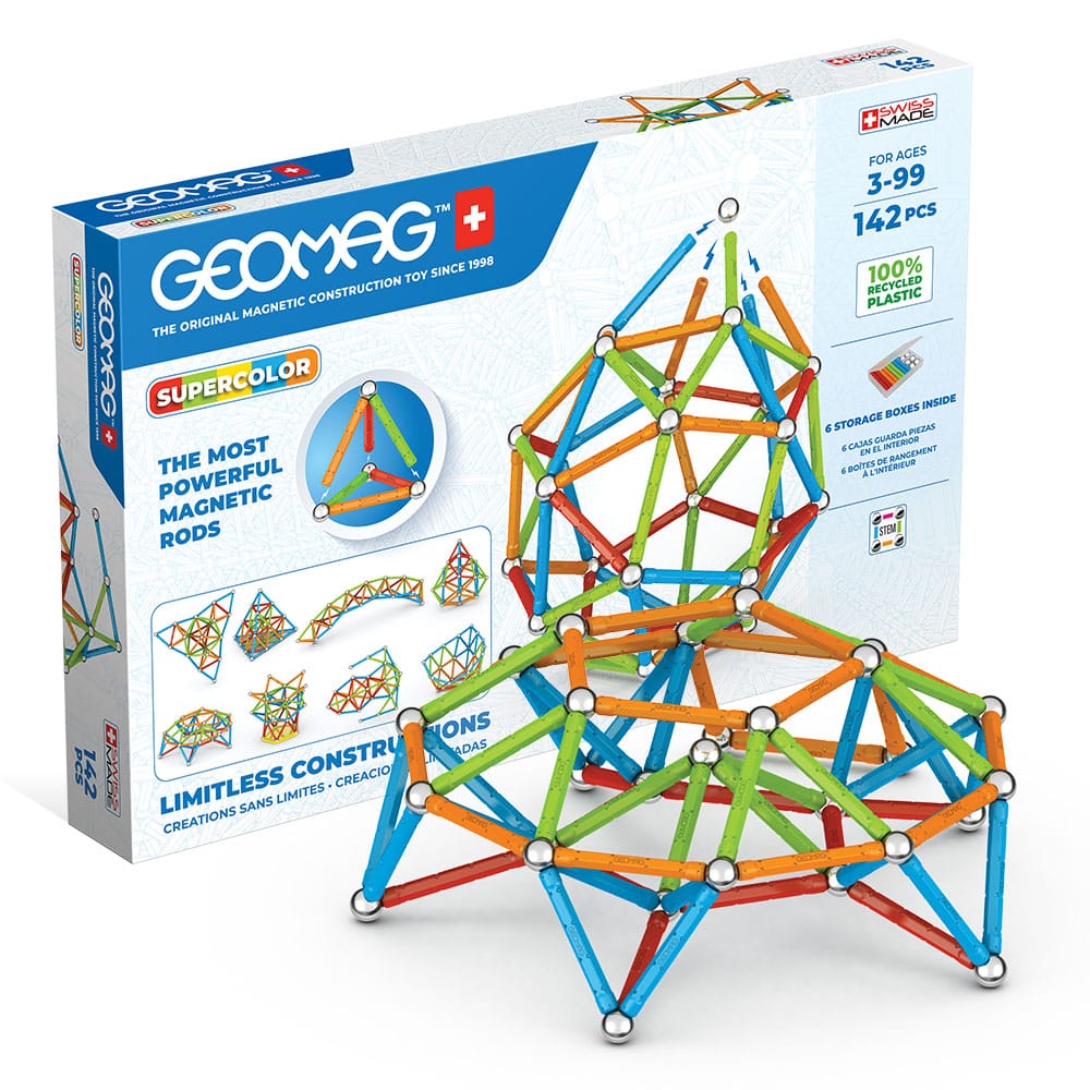geomag-classic-supercolor-recycled-142-teile-magnetbauset image 1