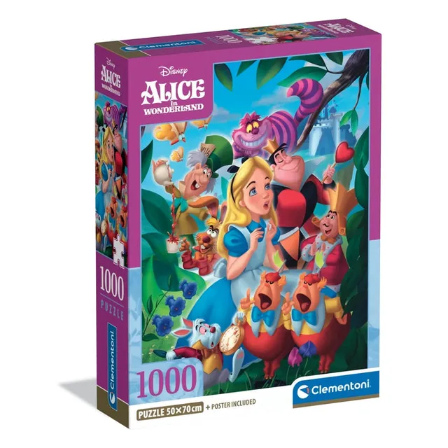 clementoni-disney-alice-in-wonderland-puzzle-1000-teile-70-x-50-cm image 1
