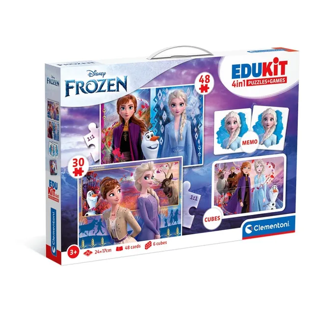 clementoni-edukit-4-in-1-frozen-puzzle-memo-und-w-rfelspiel-f-r-kinder-ab-4-jahr image 1