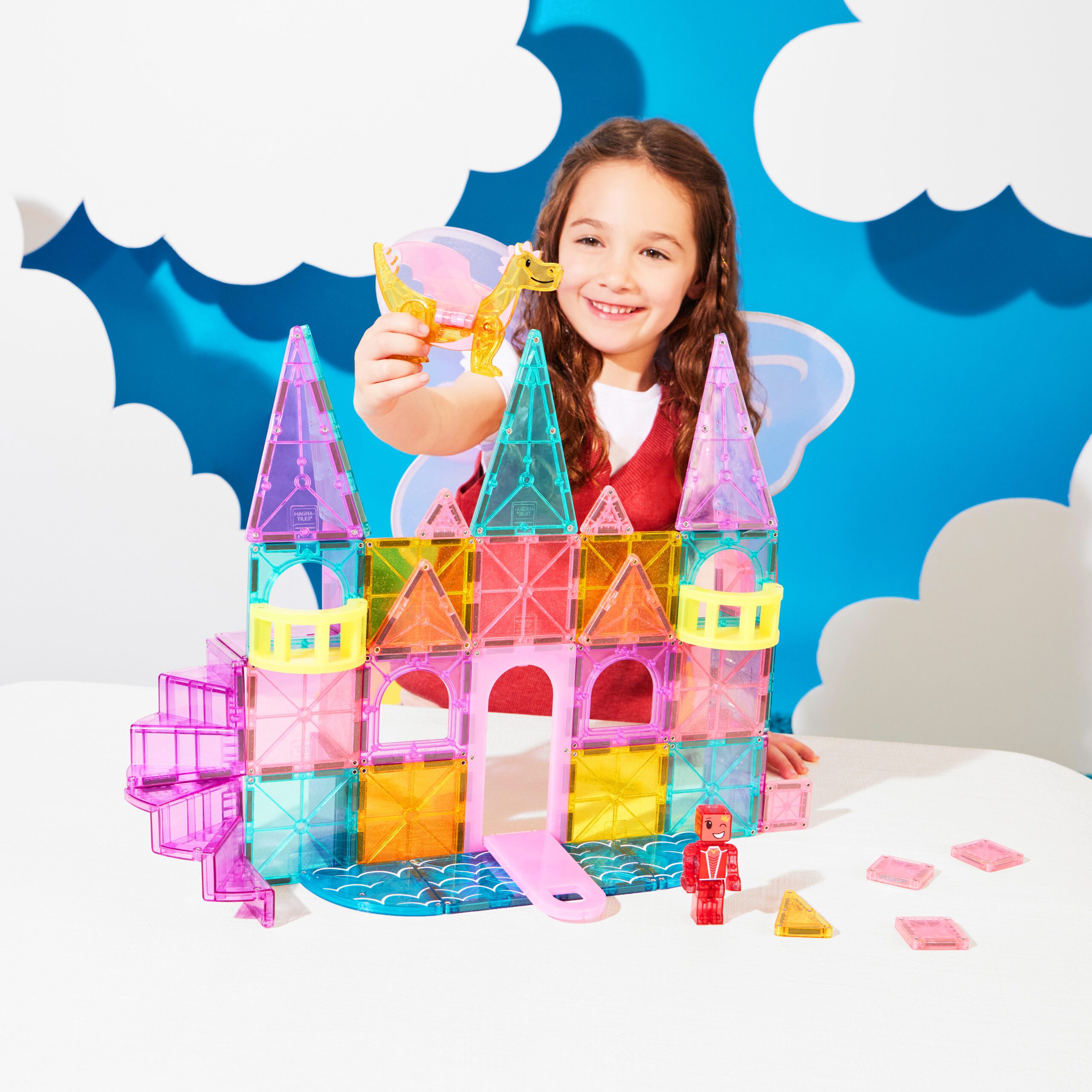 magna-tiles-castle-deluxe-48-teile-set-magnet-burgeset-mit-drache image 3