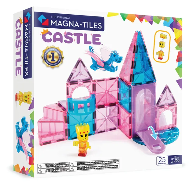 magna-tiles-castle-25-teiliges-magnet-bauset-mit-drache image 1