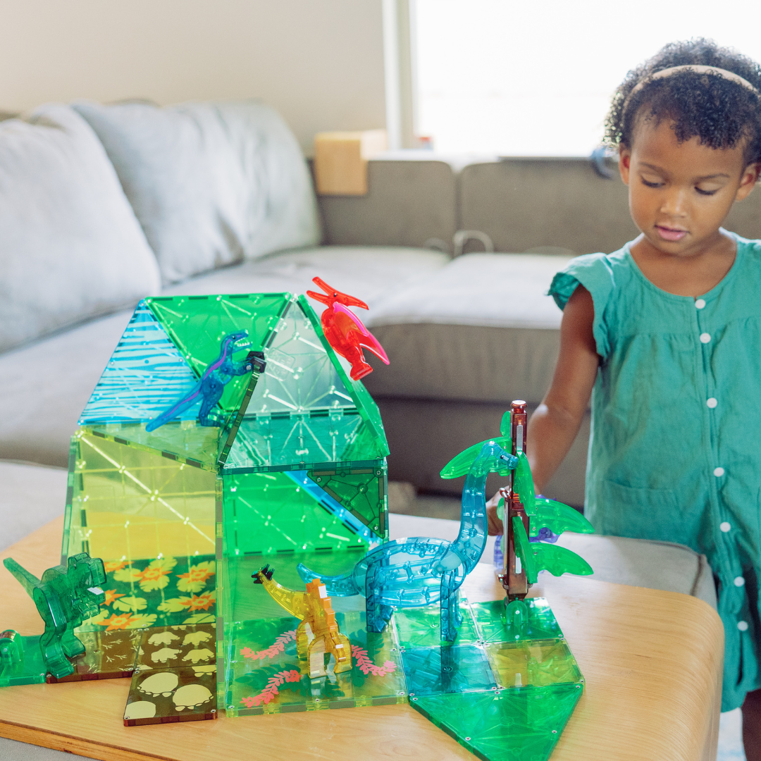 magna-tiles-dino-world-xl-50-teiliges-dinosaurier-magnet-bauset image 2