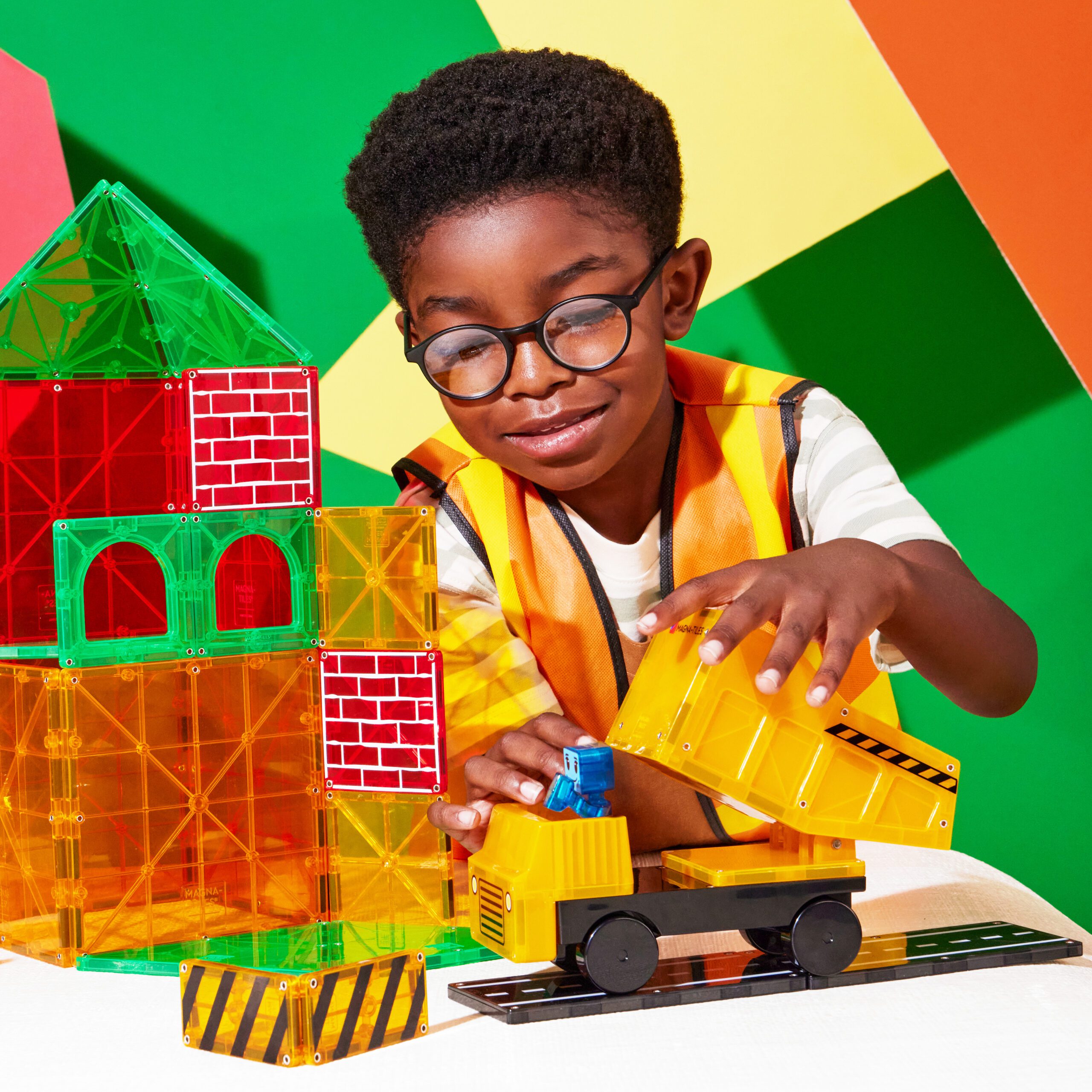 magna-tiles-builder-xl-50-teiliges-baustellen-magnet-bauset image 2