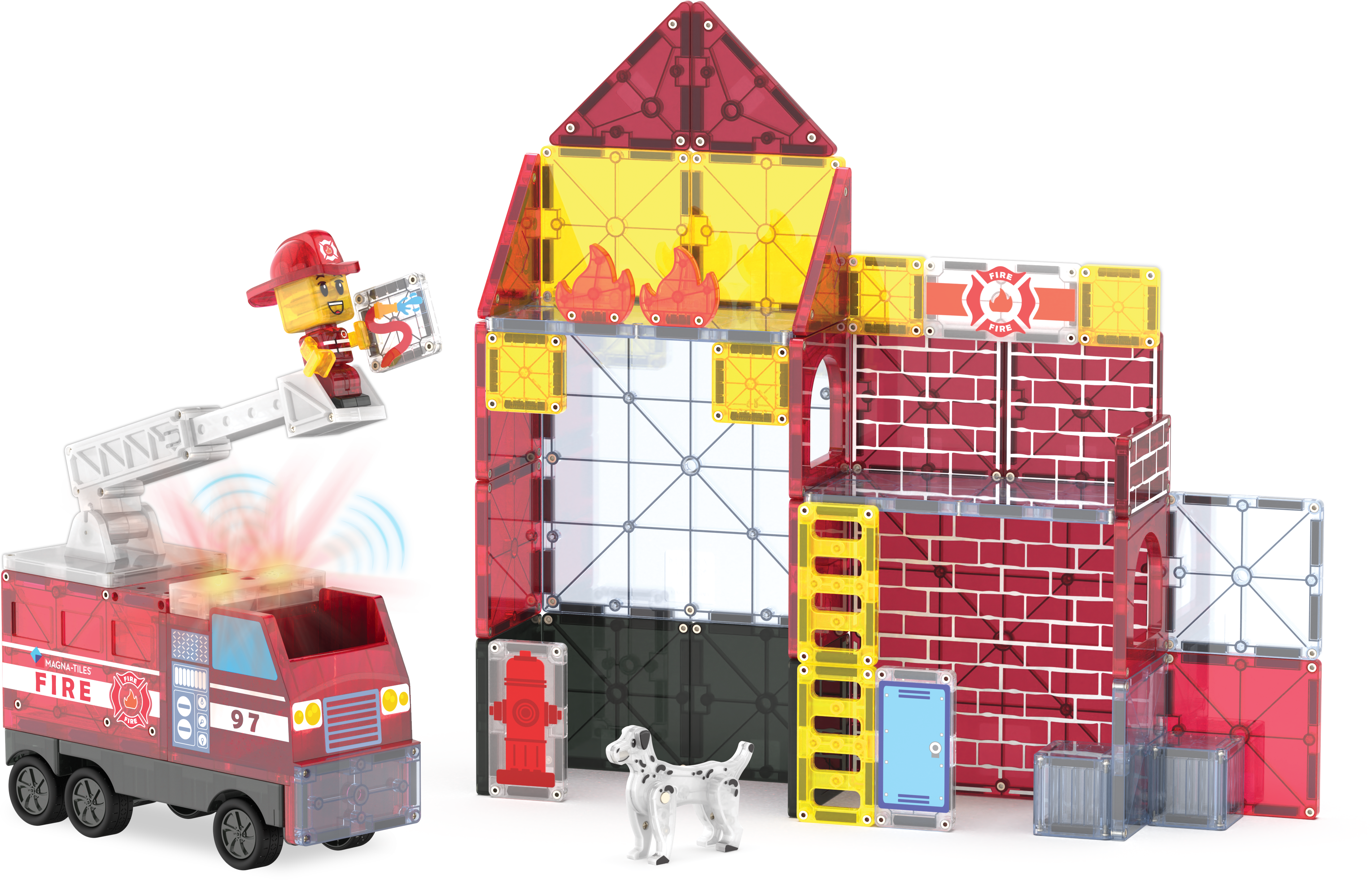 magna-tiles-fire-station-50-teiliges-set-magnetisches-rettungs-konstruktionsspie image 5