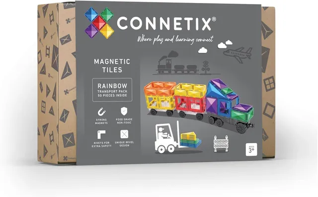 connetix-regenbogen-transport-pack-magnetbausteine-fahrzeuge-50-st-ck image 1