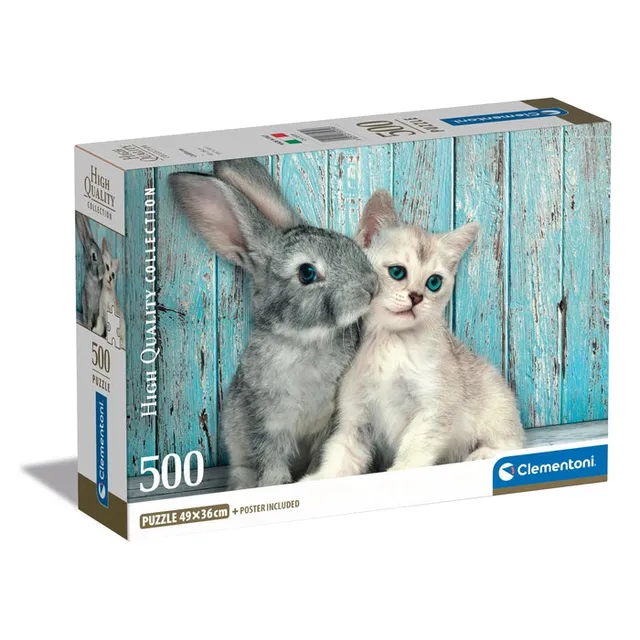 clementoni-cat-bunny-puzzle-500-teile-erwachsenenpuzzle-49-x-36-cm-made-in-italy image 1