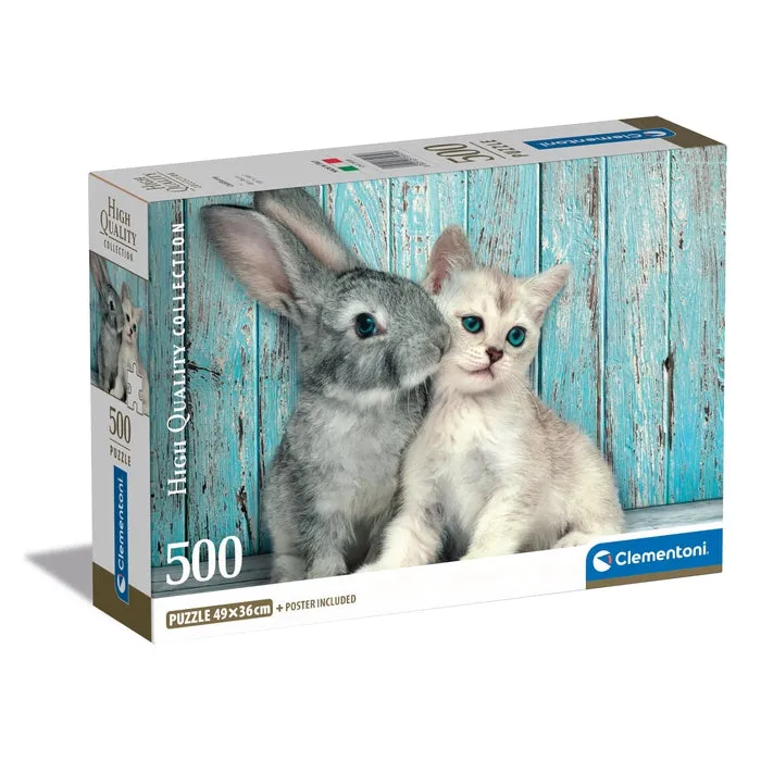clementoni-cat-bunny-puzzle-500-teile-erwachsenenpuzzle-49-x-36-cm-made-in-italy image 1