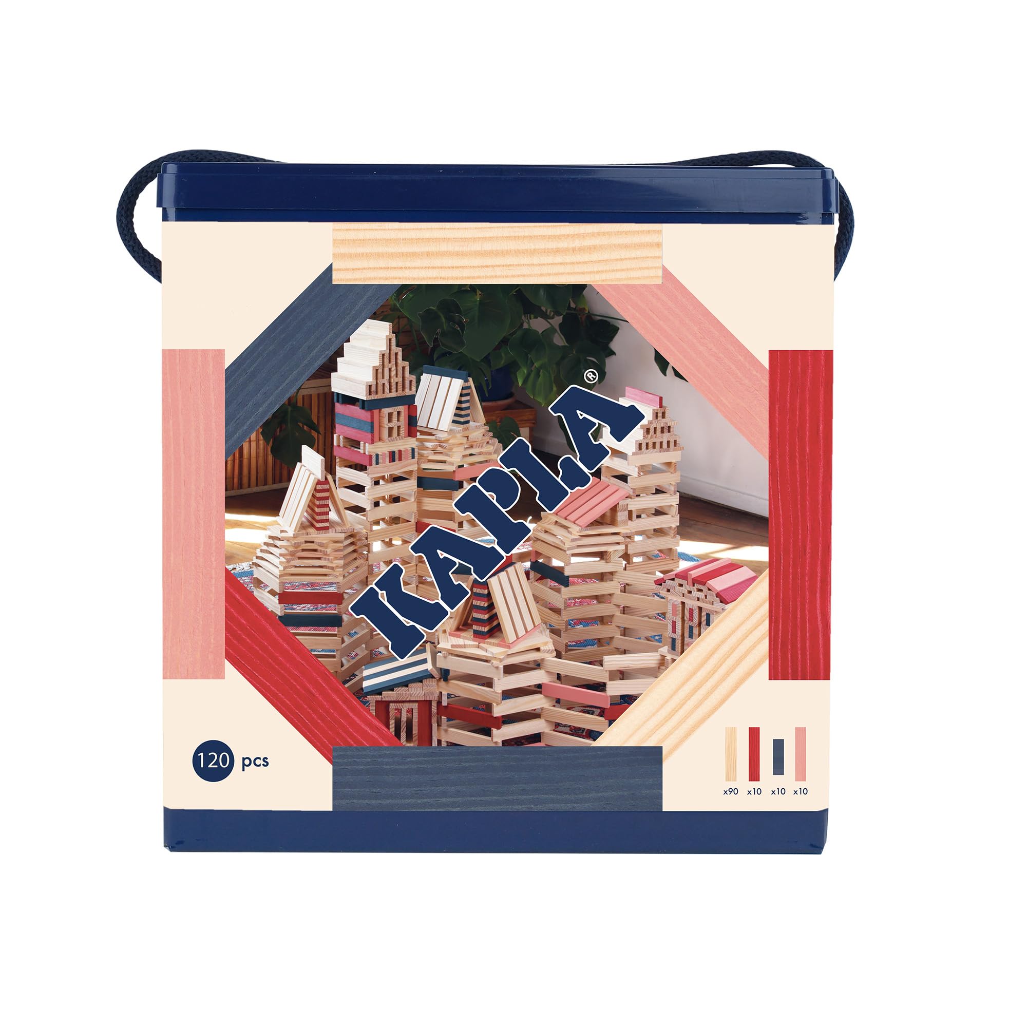 kapla-baukasten-120-holzpl-ttchen-90x-natur-10x-dunkelblau-10x-rosa-10x-rot image 2