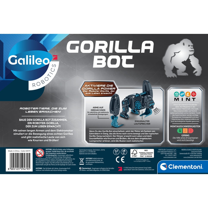 clementoni-galileo-gorilla-bot-motor-roboter-konstruktionsspielzeug-mit-sound image 2
