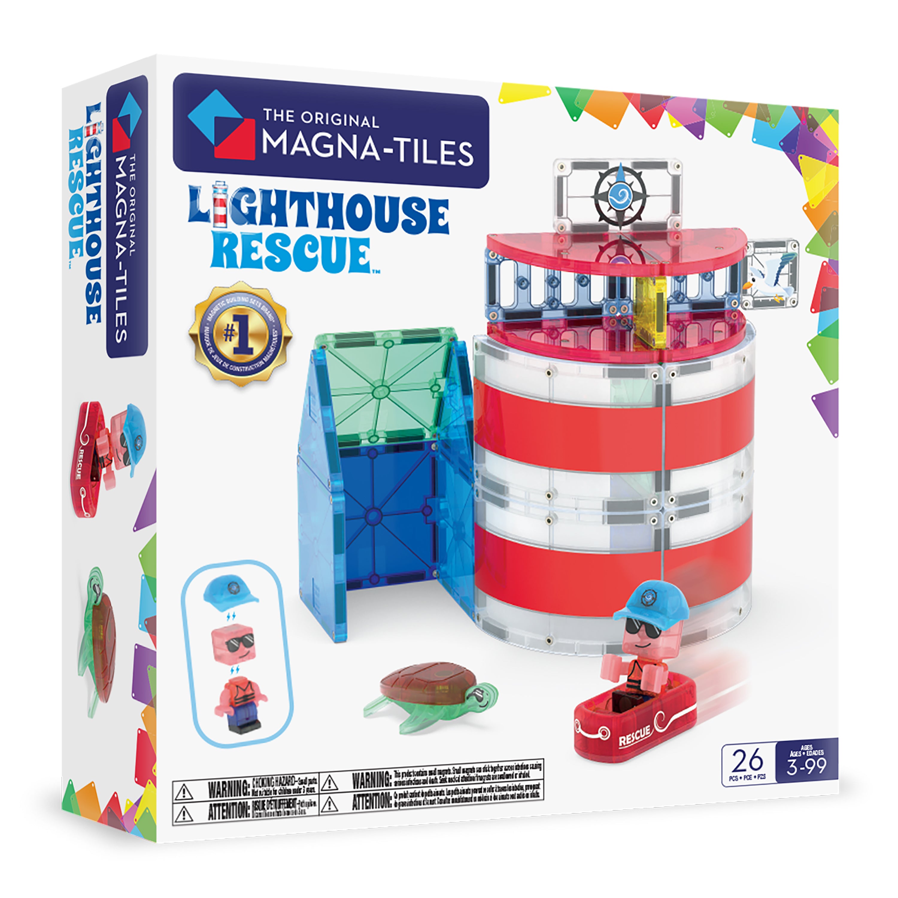 magna-tiles-lighthouse-rescue-26-teile-set-magnet-leuchtturm-bauset image 1