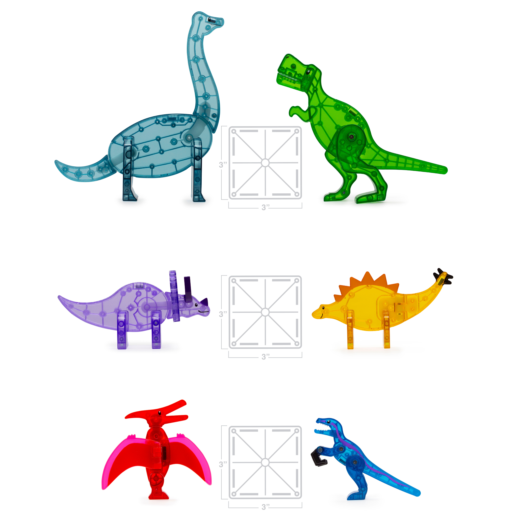 magna-tiles-dino-world-xl-50-teiliges-dinosaurier-magnet-bauset image 7