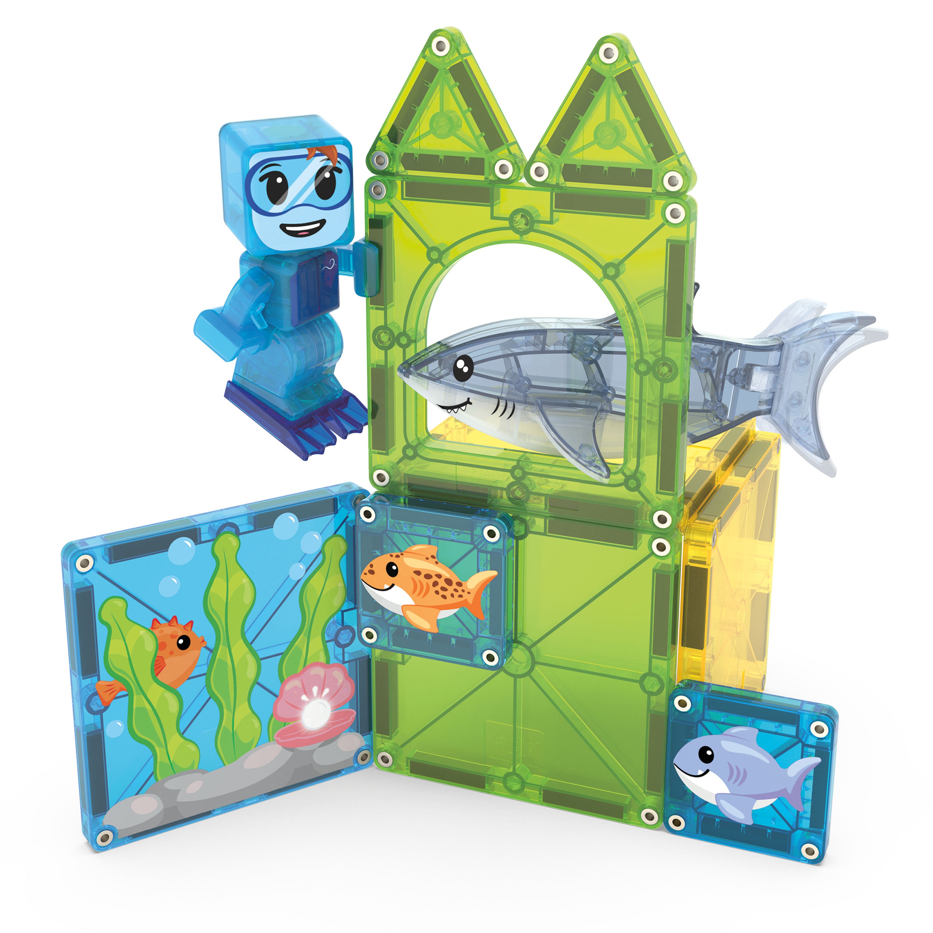 magna-tiles-shark-dive-13-teiliges-magnetisches-konstruktionsspiel image 6