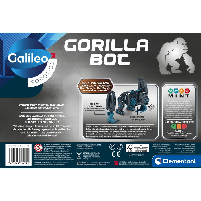 clementoni-galileo-gorilla-bot-motor-roboter-konstruktionsspielzeug-mit-sound image 7