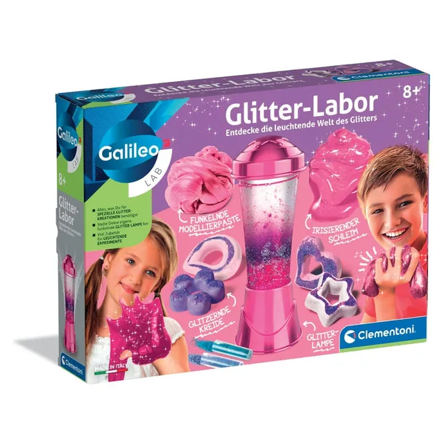 clementoni-galileo-fun-glitter-labor-schleim-und-kreativ-experimentierset-mit-la image 1