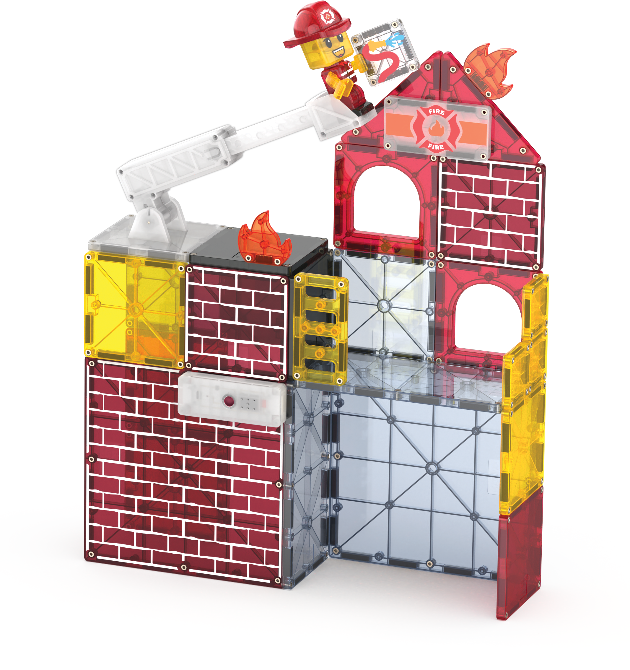 magna-tiles-fire-station-50-teiliges-set-magnetisches-rettungs-konstruktionsspie image 6
