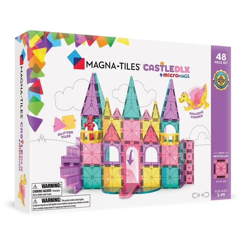 magna-tiles-castle-deluxe-48-teile-set-magnet-burgeset-mit-drache image 1
