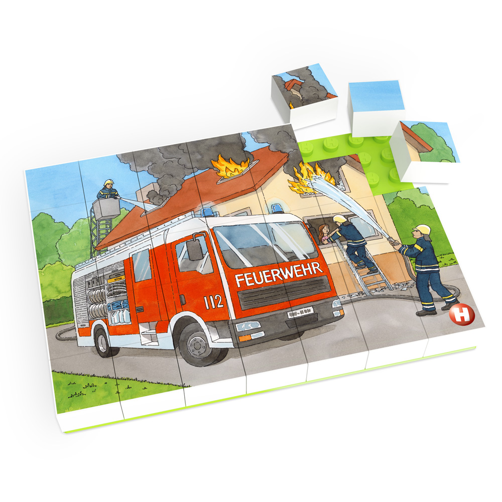 hubelino-puzzle-feuerwehr-einsatz-35-teilig-mit-grundplatte image 2