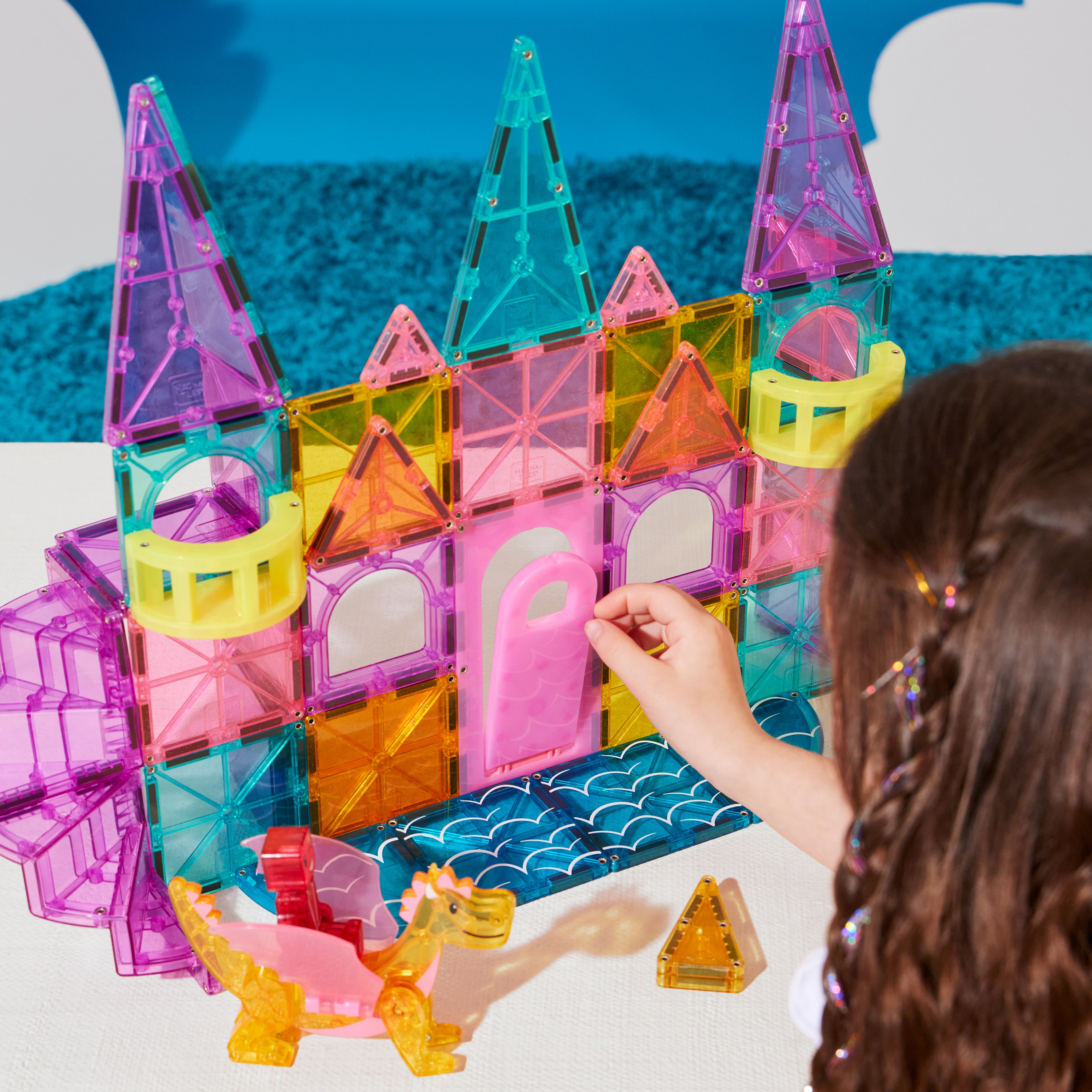 magna-tiles-castle-deluxe-48-teile-set-magnet-burgeset-mit-drache image 6
