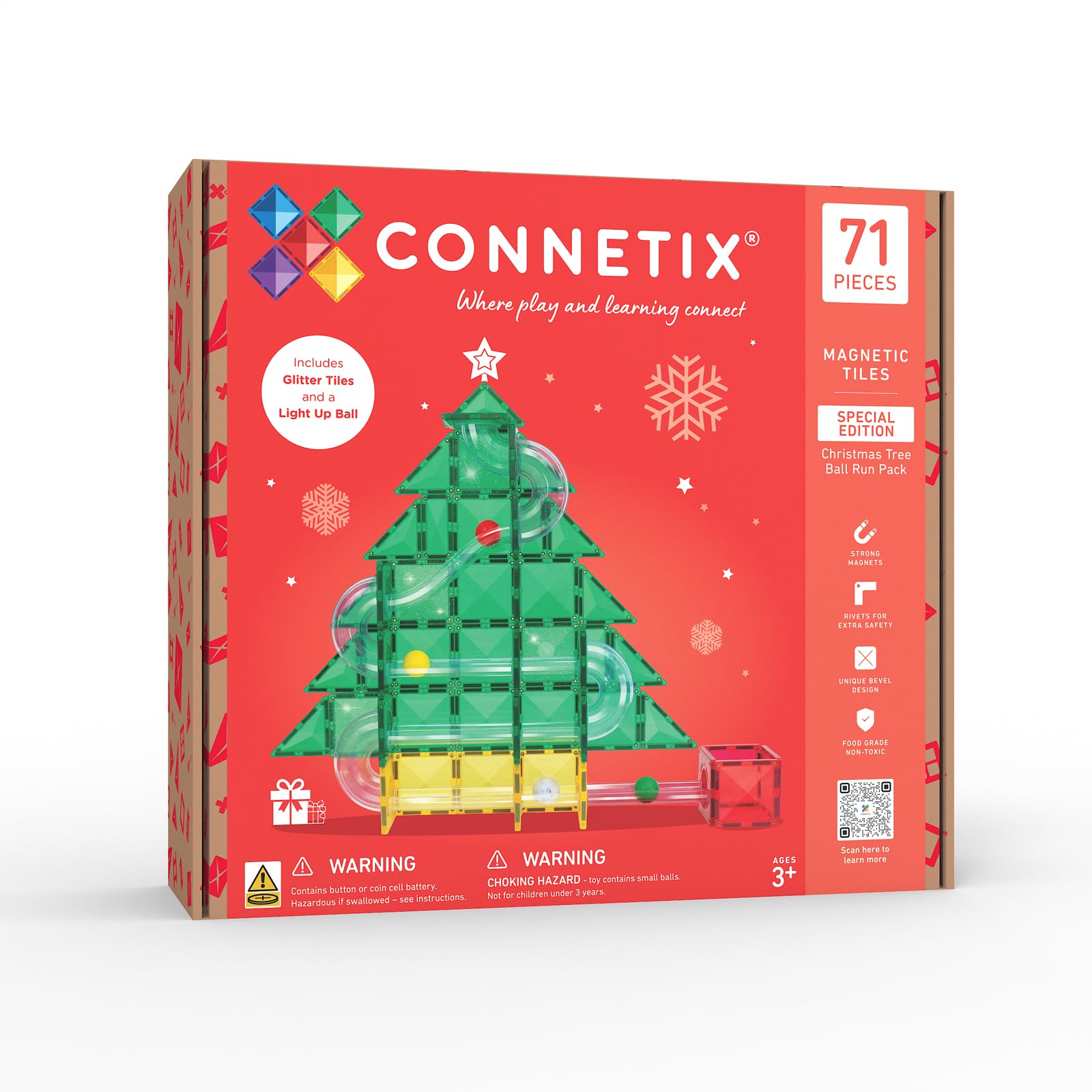 connetix-magnetfliesen-special-edition-christbaumkugelbahn-71-teilig image 1