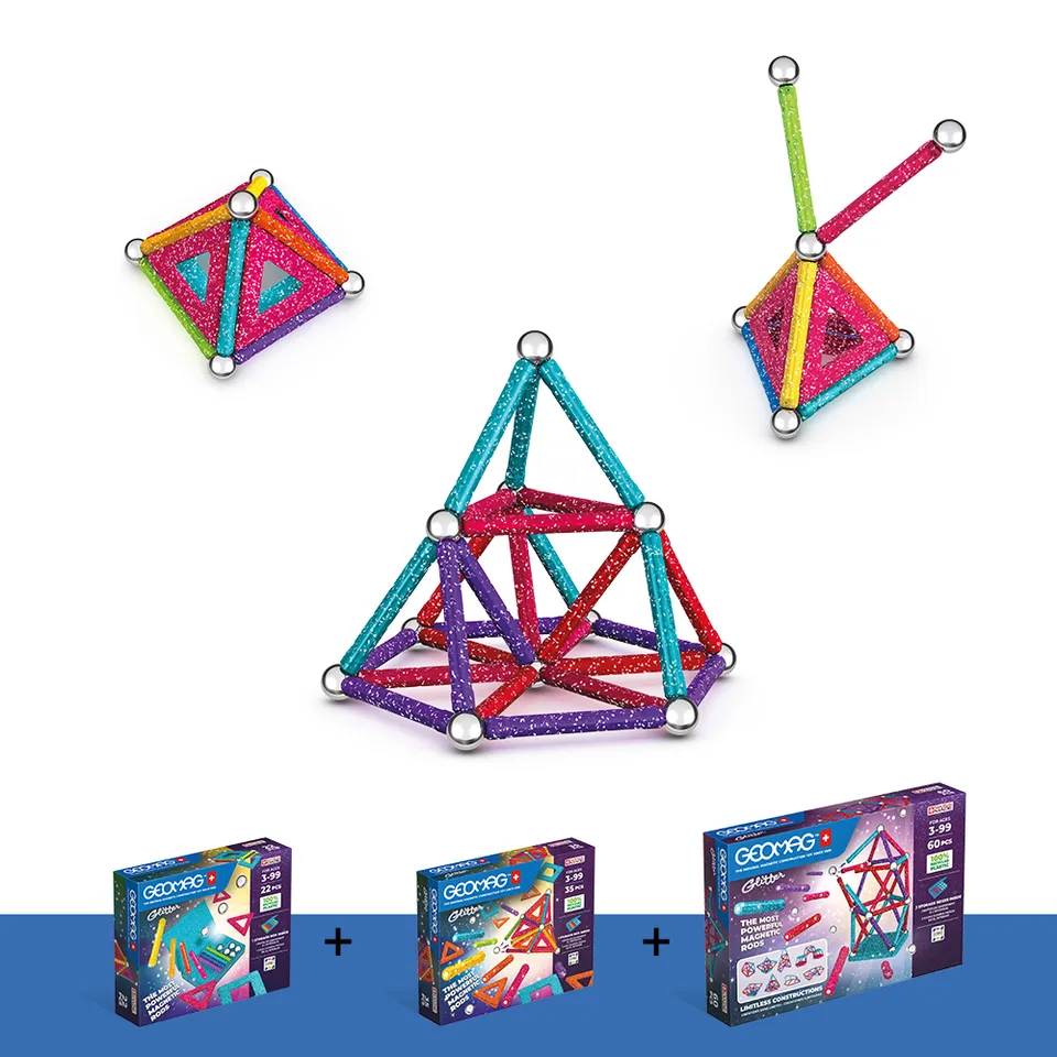 geomag-classic-glitter-panels-recycled-bundle-3-schachteln-magnetbauset image 1