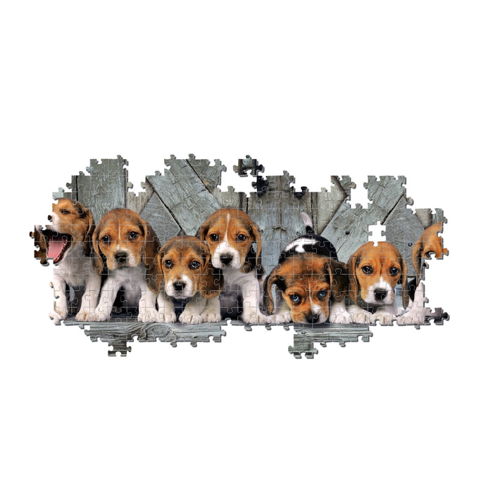 clementoni-puzzle-beagles-1000-teile-panorama-98-x-33-cm image 3