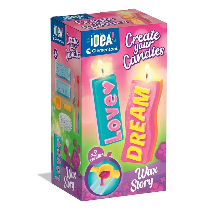 clementoni-idea-deine-kerzen-kreationen-nachrichten-kerzen-bastelset image 1