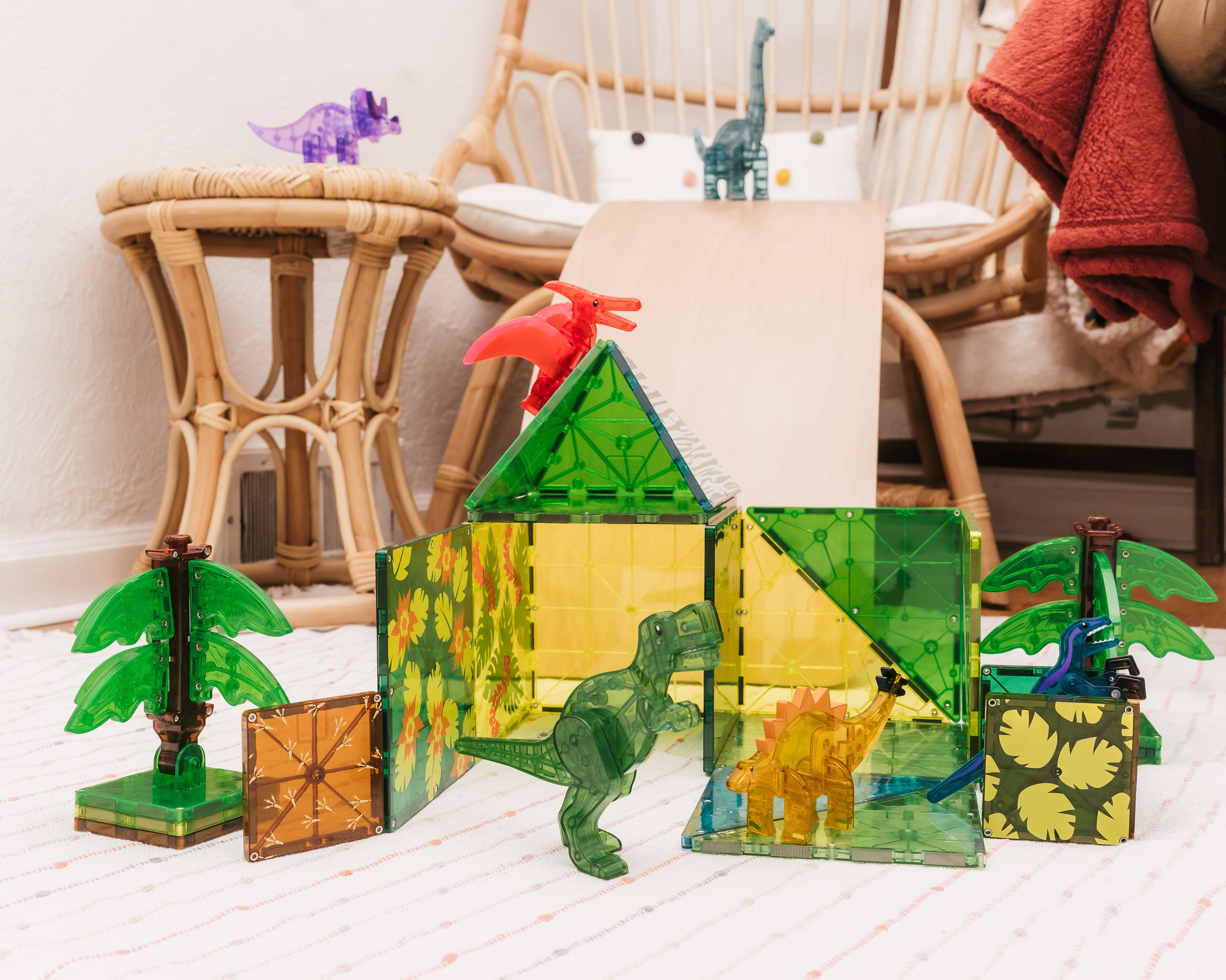 magna-tiles-dino-world-xl-50-teiliges-dinosaurier-magnet-bauset image 5