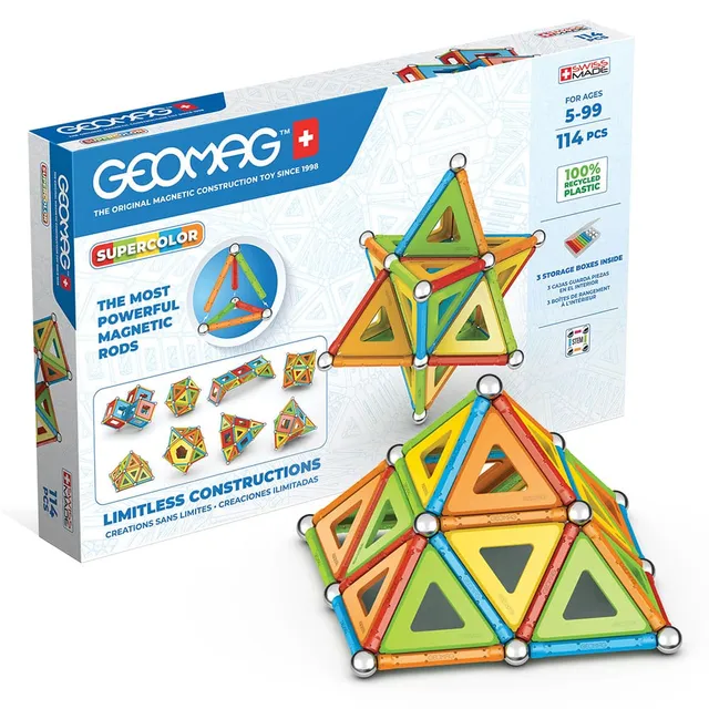 geomag-classic-supercolor-panels-recycled-114-pcs-magnetisches-konstruktionsspie image 1