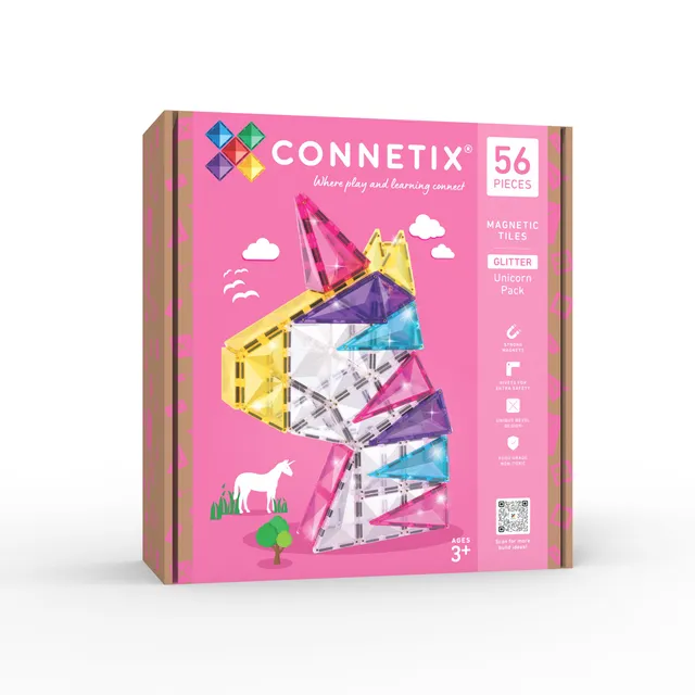 connetix-magnetbausteine-glitzer-einhorn-set-56-st-ck image 1
