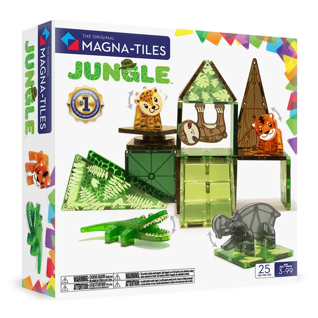magna-tiles-jungle-25-teiliges-magnet-bauset-mit-tieren image 1