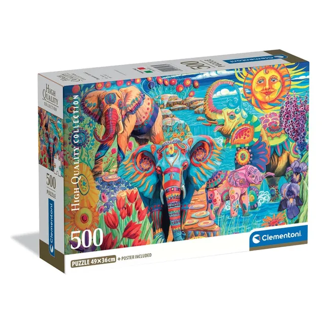 clementoni-elephants-carnival-puzzle-500-teile-49-x-36-cm image 1