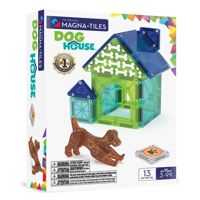 magna-tiles-dog-house-13-teile-magnetisches-hunde-bauset-mit-micromags image 1