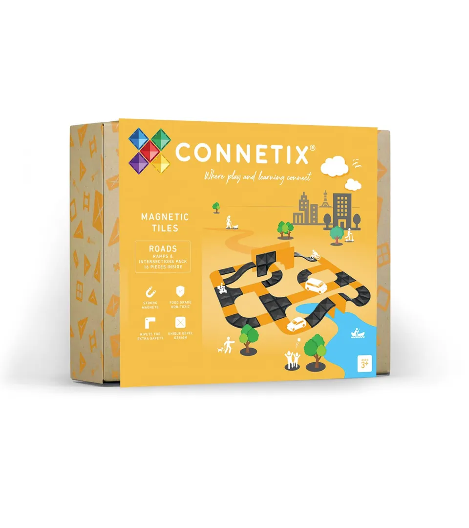 connetix-stra-en-rampen-und-kreuzungspaket-magnetbausteine-16-st-ck-schwarz image 1