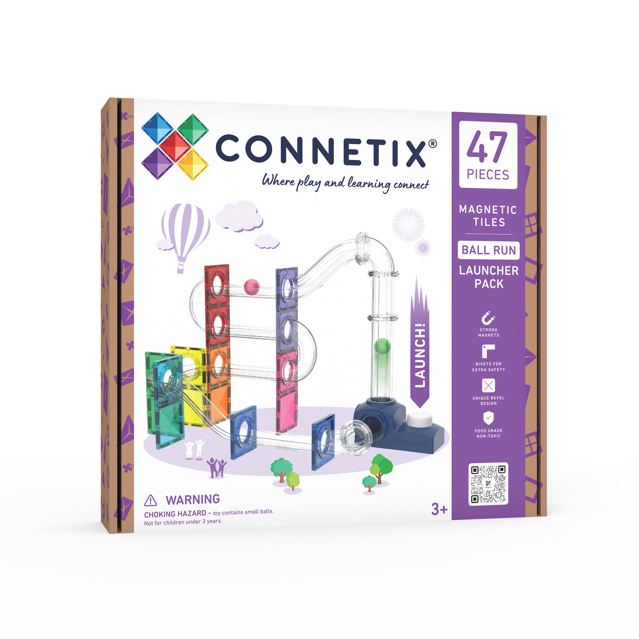 connetix-magnetische-bausteine-kugelbahn-katapult-pack-47-st-ck image 1