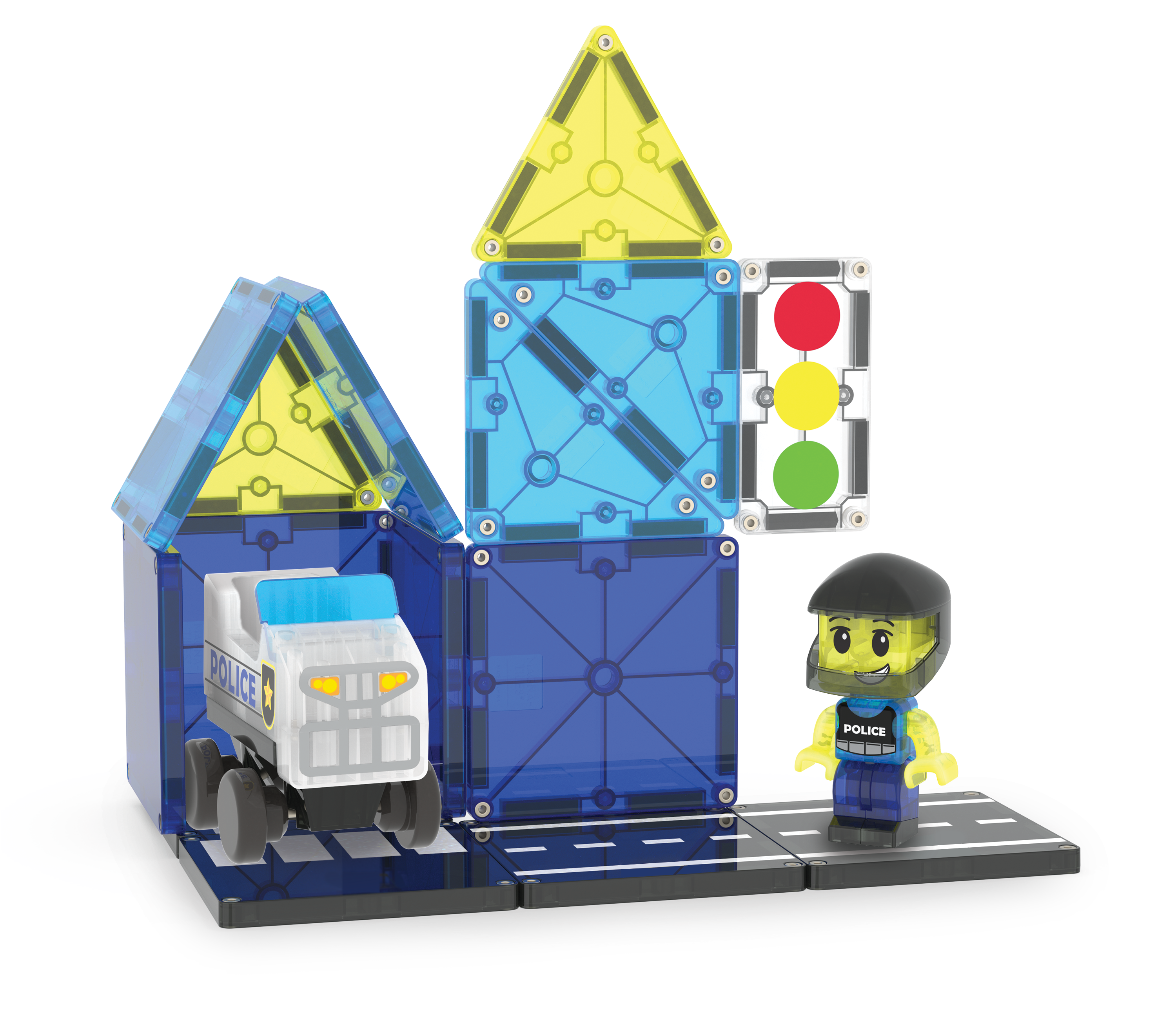 magna-tiles-police-patrol-20-teile-set-magnetisches-polizeiauto-bauset image 5
