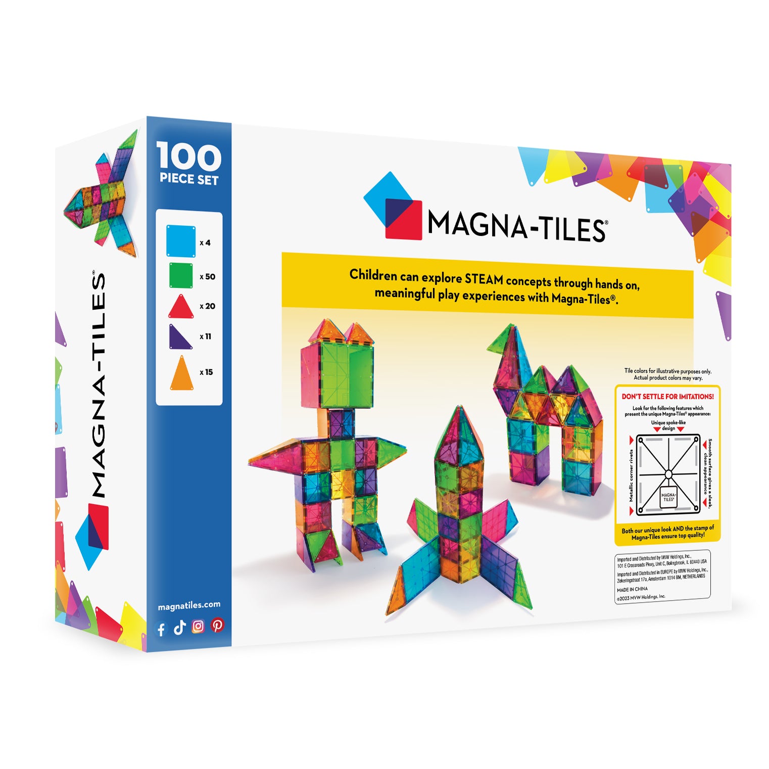 magna-tiles-classic-100-teile-magnetisches-konstruktionsspiel image 8