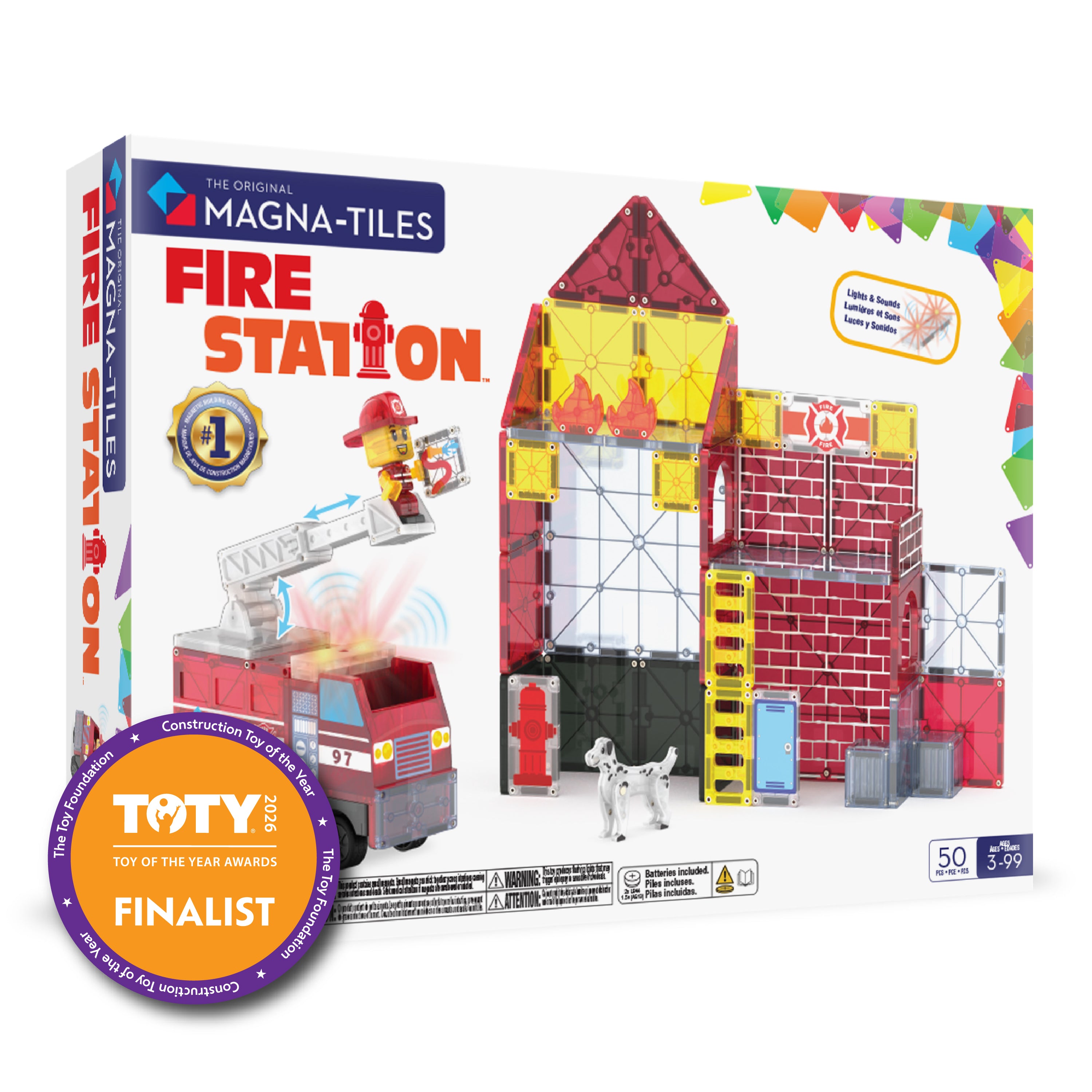 magna-tiles-fire-station-50-teiliges-set-magnetisches-rettungs-konstruktionsspie image 1
