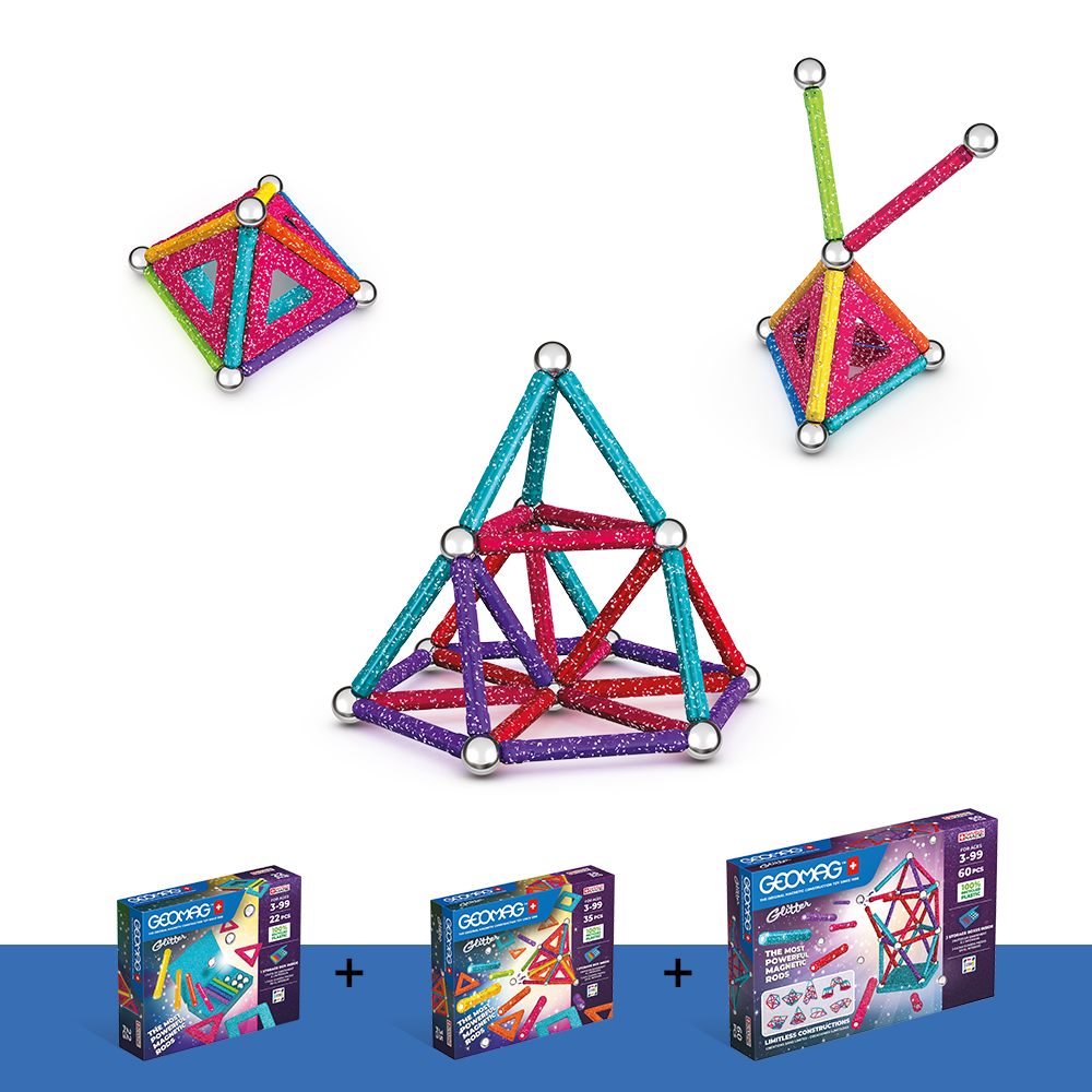geomag-classic-glitter-panels-recycled-bundle-3-boxen-magnetbaukasten image 1