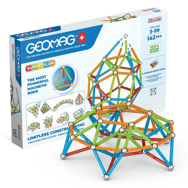 geomag-classic-supercolor-recycled-142-teile-magnetbauset image 1
