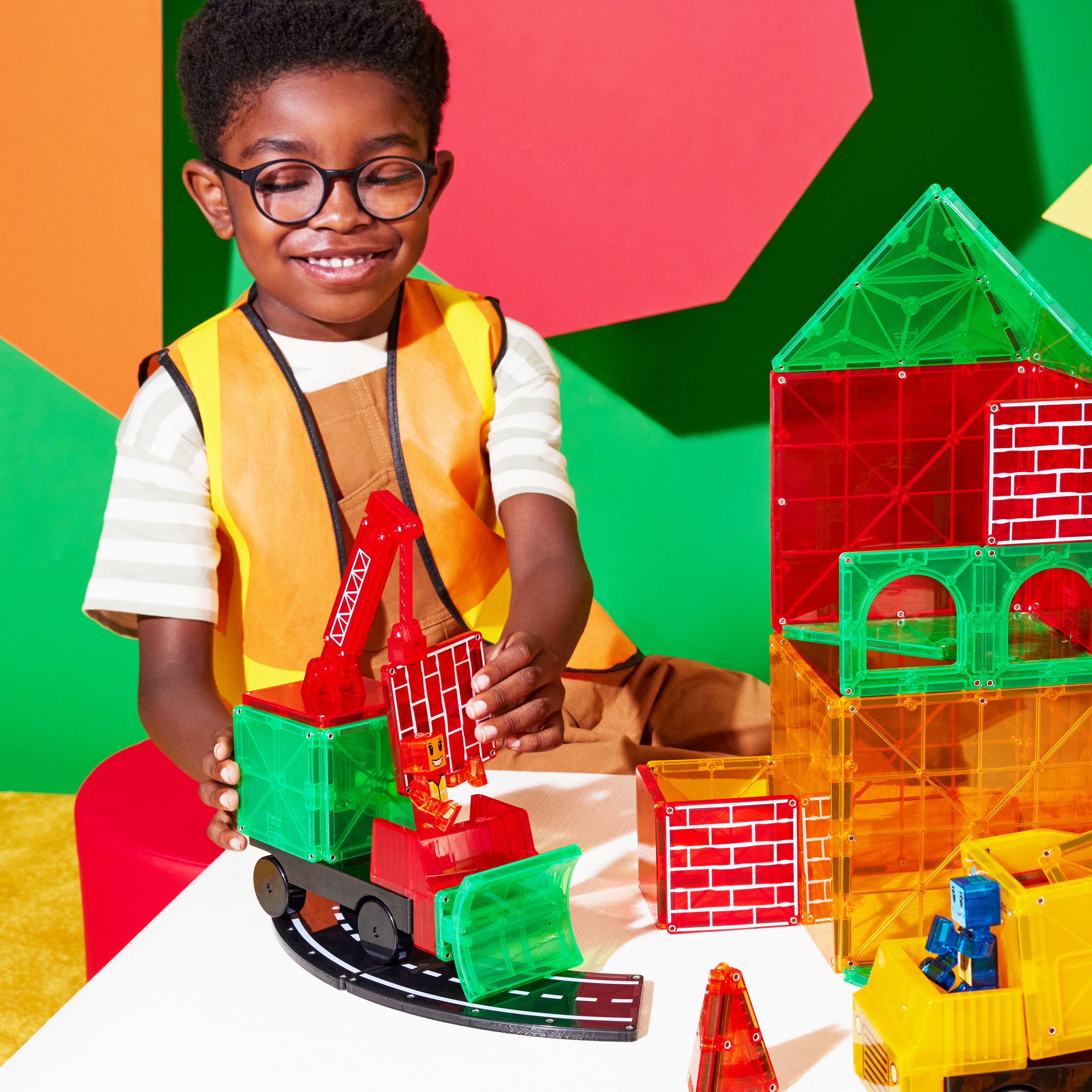 magna-tiles-builder-xl-50-teiliges-baustellen-magnet-bauset image 3