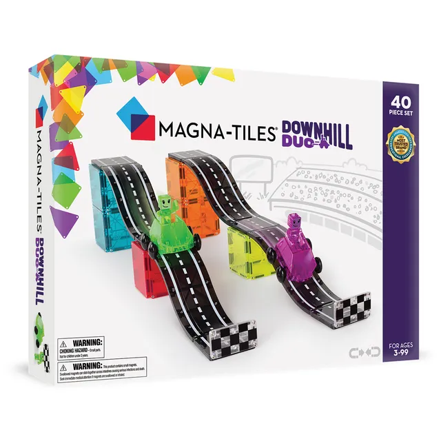 magna-tiles-downhill-duo-40-teiliges-rennbahn-magnetbauset image 1
