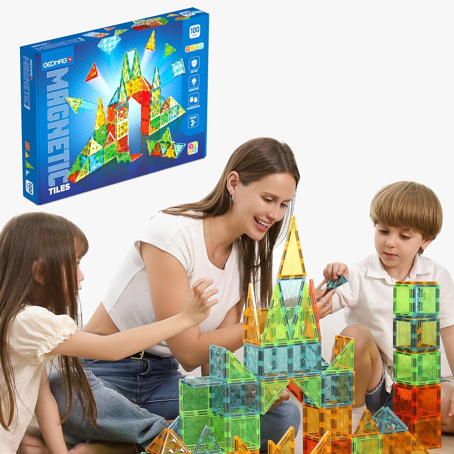 geomag-magnetic-tiles-gems-100-pcs-magnettiles-baukasten image 3