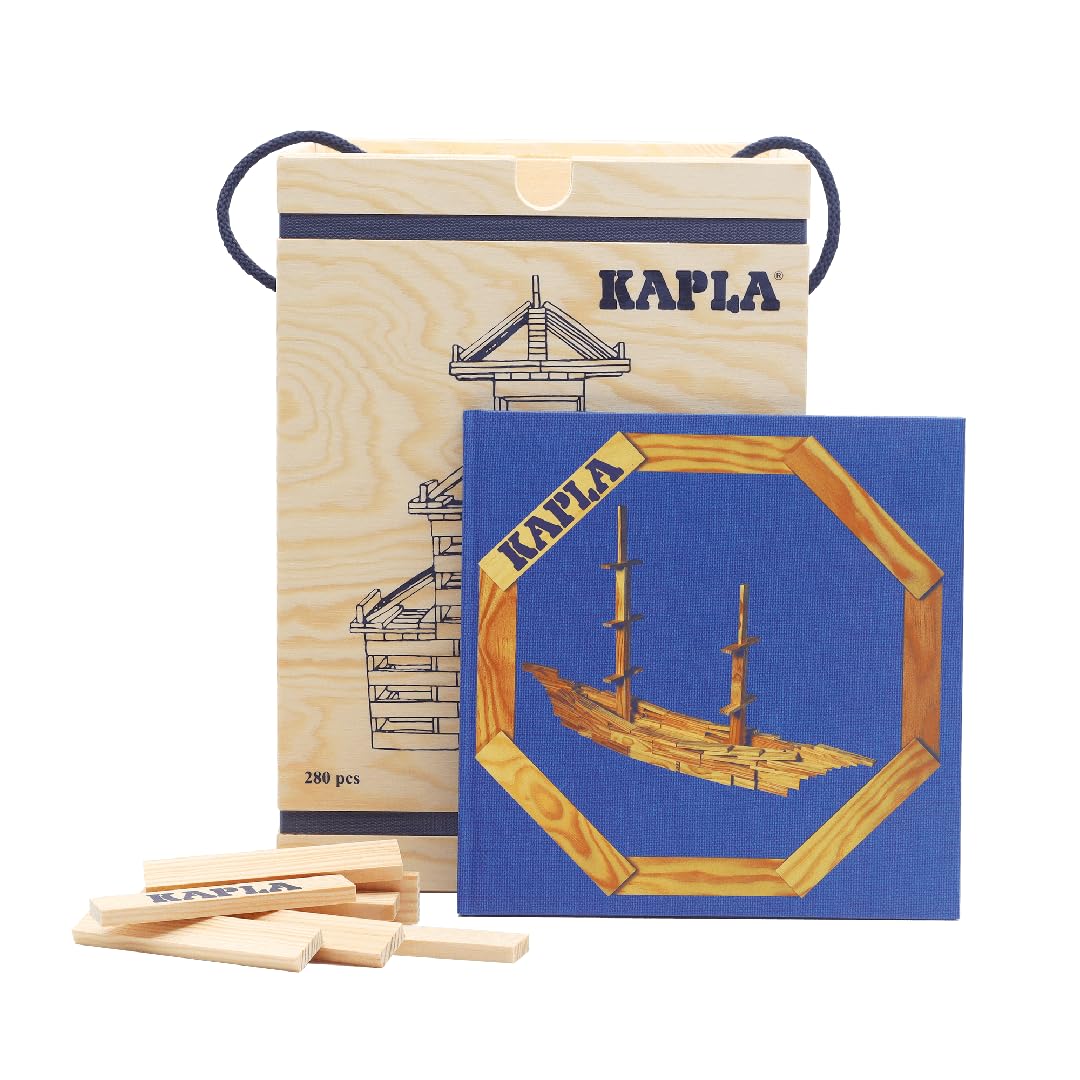 kapla-holzbaukasten-280-steine-in-holzkiste-mit-kunstbuch-konstruktionsspiel-2 image 2