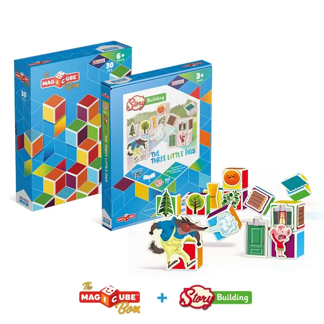 geomag-magicube-box-three-little-pigs-bundle-magnetbauspiel image 1