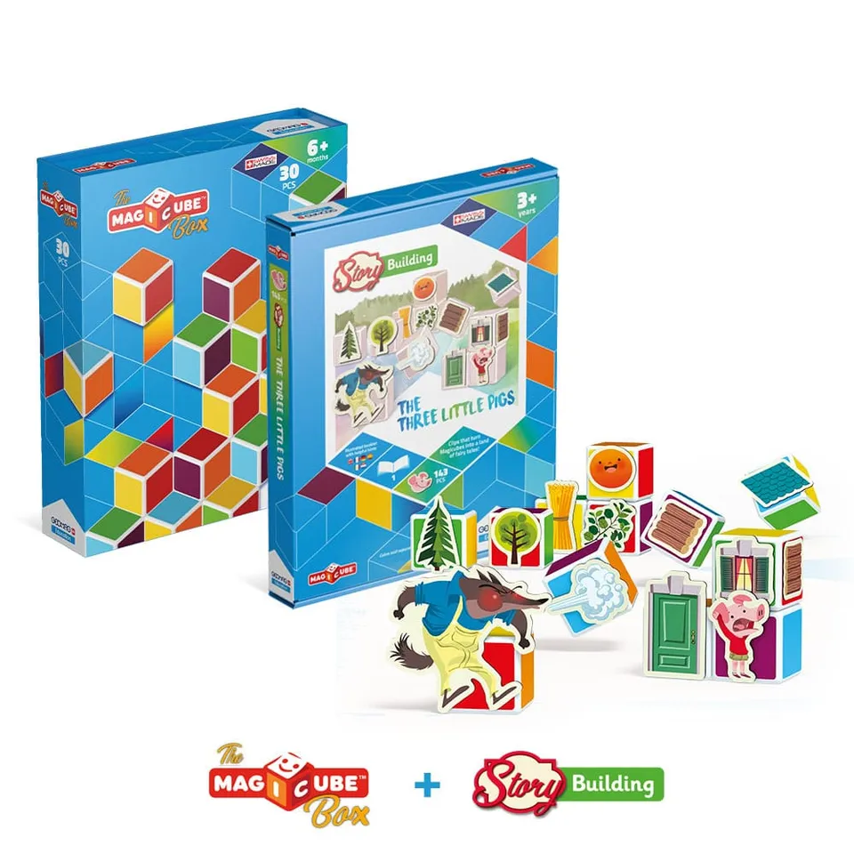 geomag-magicube-box-three-little-pigs-bundle-magnetbauspiel image 1
