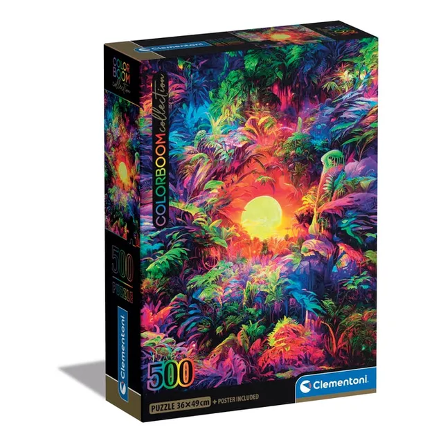 clementoni-puzzle-500-teile-psychedelic-jungle-sunrise-49-x-36-cm image 1