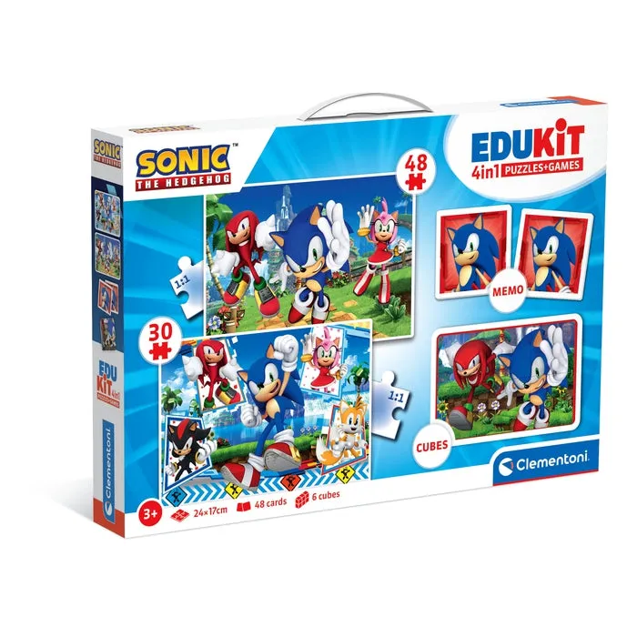 clementoni-edukit-4-in-1-sonic-lernspiel-set-puzzle-memo image 1